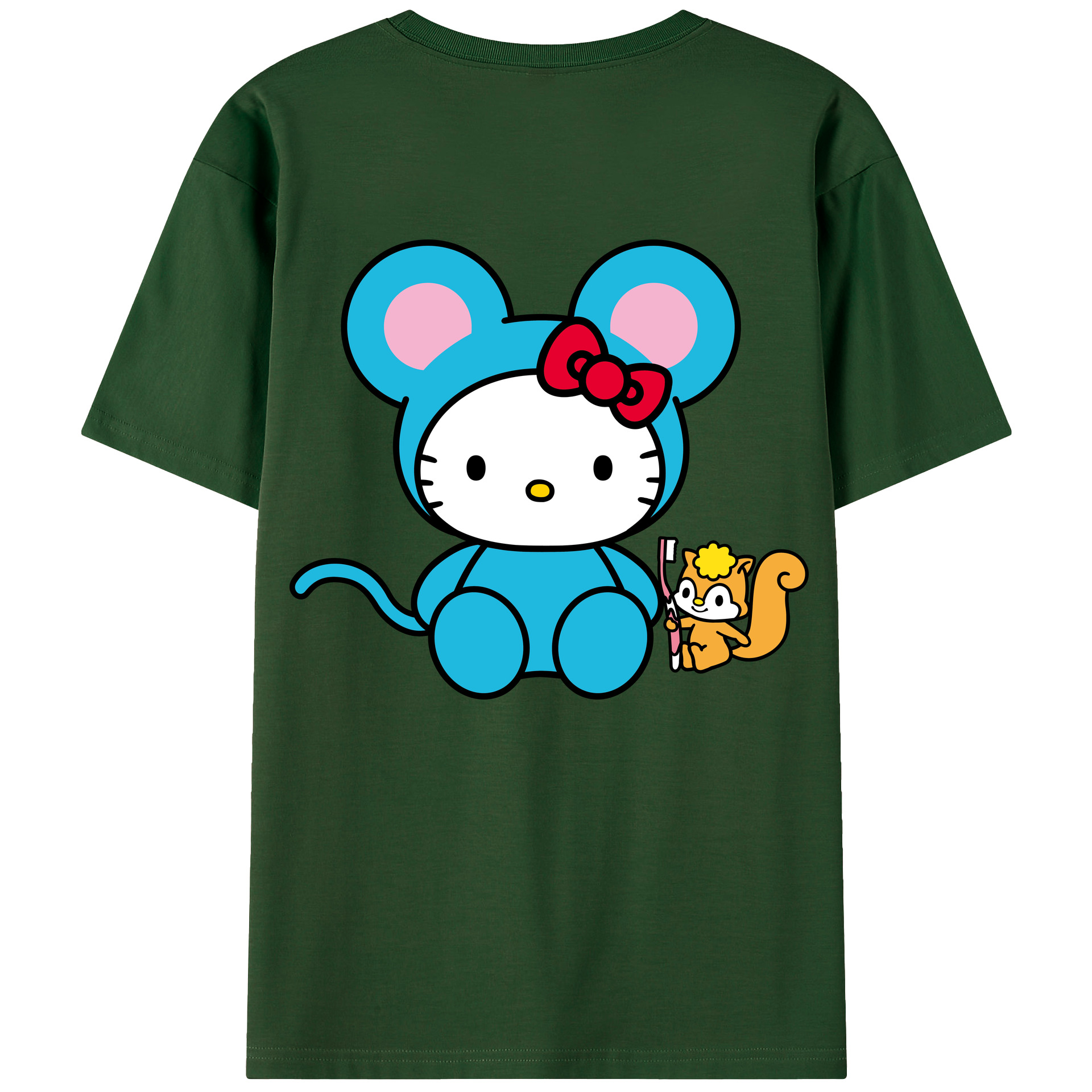 （画像用） Hello Kitty ハローキティ 綿100％半袖Tシャツ（背面プリント）
